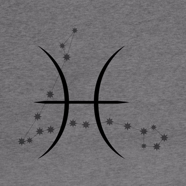 Pisces - Zodiac Sign Symbol and Constellation by Red Fody